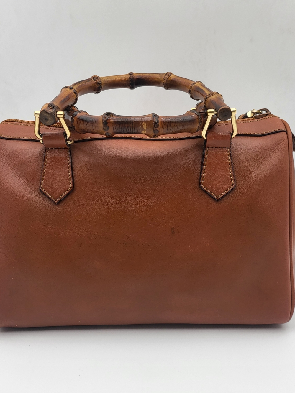 Gucci Bamboo Boston 25 Mini Bamboo Handle Calfskin Leather..Authentic !! - Picture 3 of 16